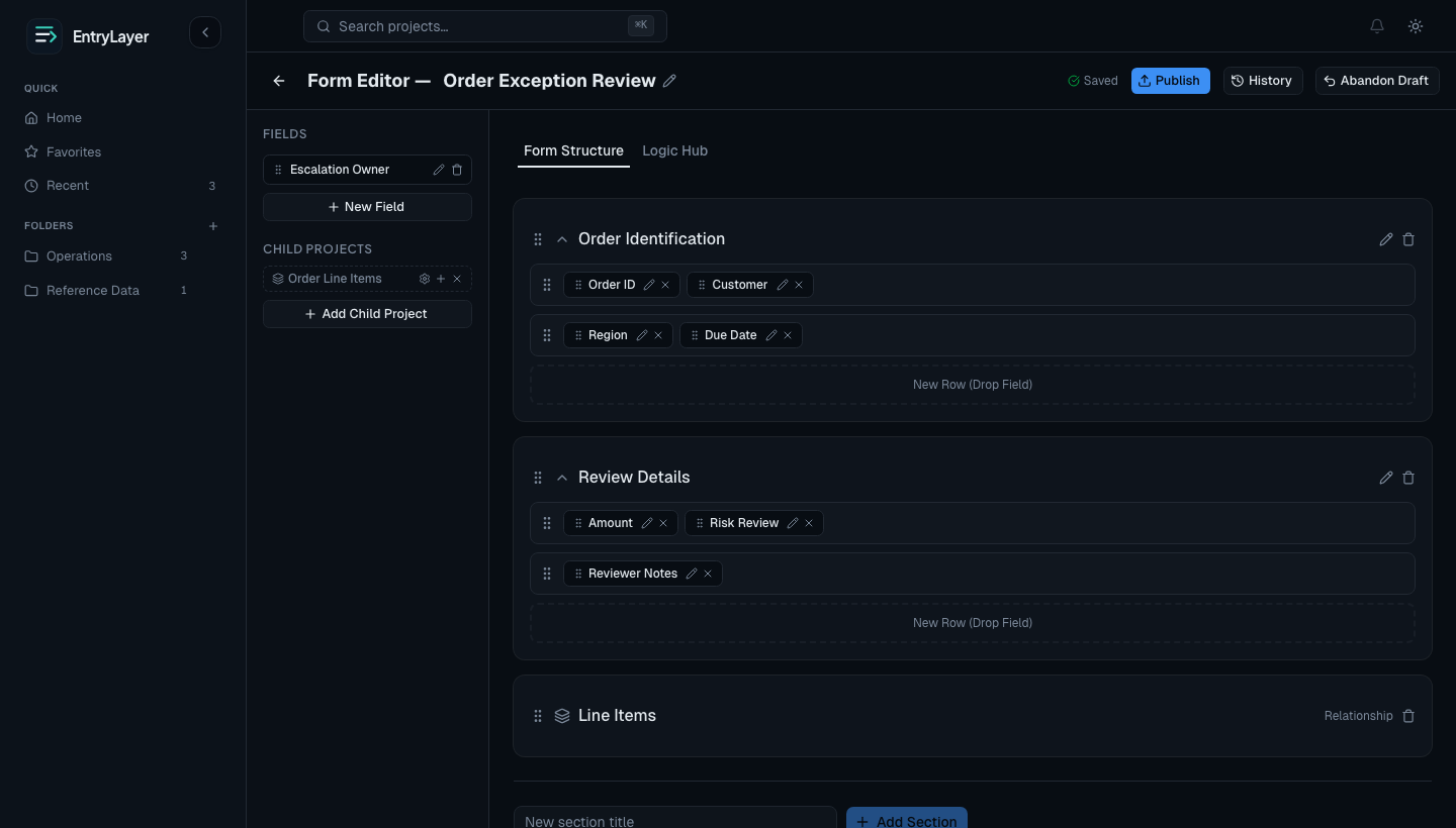 Form editor canvas